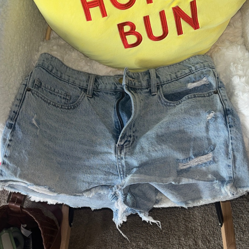 Altar'd State Light Blue Distressed Jean Shorts